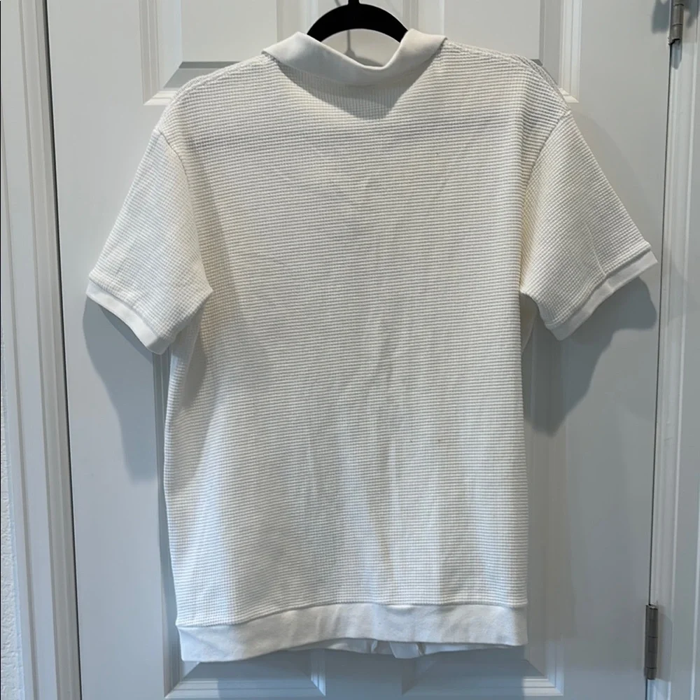 Zara Cream Short Sleeve Dress Shirt - Picture 3 of 3